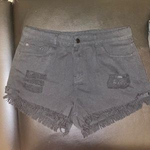 Black Denim Women Shorts